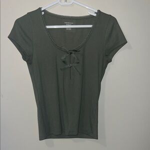 American Eagle Outfitters Dark Green Short Sleeve Top